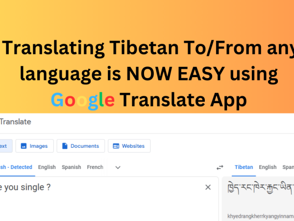 How to Translate Tibetan to English or English to Tibetan? Google Translate App Easily does it for you.